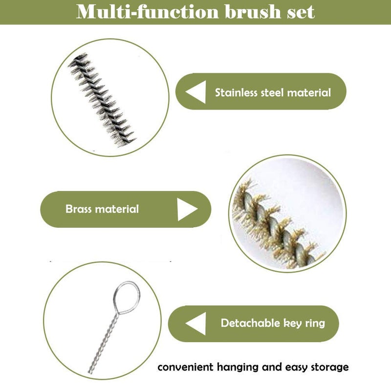 YXQ 12Pcs Tube Brush Kit Stainless Steel/Brass Round Wire Pipe Cleaner Long-Handle Metal Bristle Cleaning for Auto Parts, Bottles, 12 inch X 6mm/8mm/10mm/12mm/15mm/20mm - Image 5